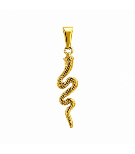Pendentif en Acier 304 Serpent Doré 25mm