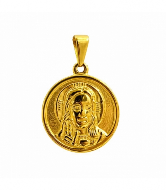 Pendentif Christ en Acier 304 Doré Ø20mm