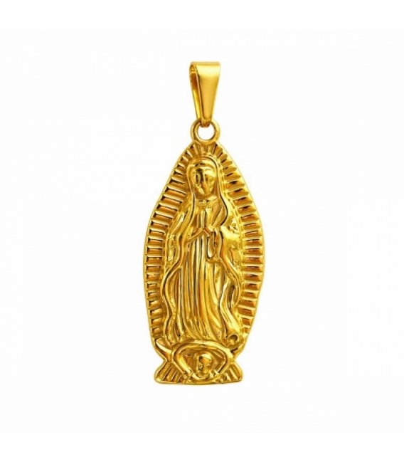 Colgante Acero 304 Virgen Guadalupe 36mm