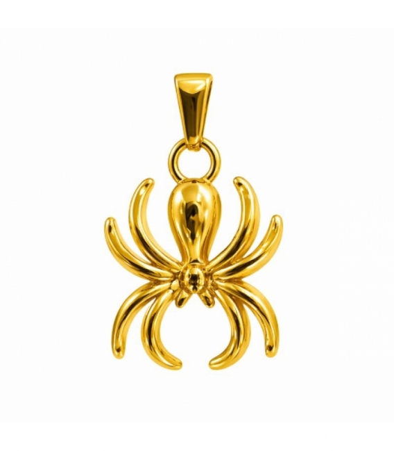 Pendentif en Acier 304 Araignée Doré 20mm