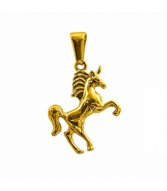 Pendentif en Acier 304 Licorne Doré 20mm