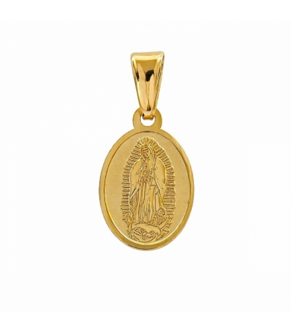 Pendentif en Acier 304 Vierge de Guadalupe Doré 10mm