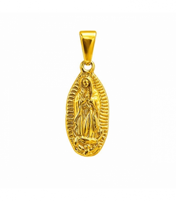 Pendentif en Acier 304 Vierge de Guadalupe Doré 19mm