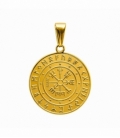 Pendentif en Acier 304 Boussole Viking Doré 30mm