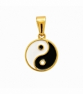 Pendentif en Acier 304 Yin Yang Doré Ø11mm