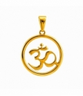 Pendentif en Acier 304 Om Doré Ø30mm