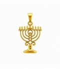 Pendentif en Acier 304 Ménorah Doré 22mm