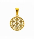 Pendentif en Acier 304 Fleur de Vie Doré Ø15mm