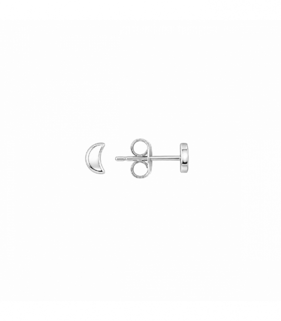 Boucles d’oreilles en Laiton Lune 6mm Plaqué Rhodium