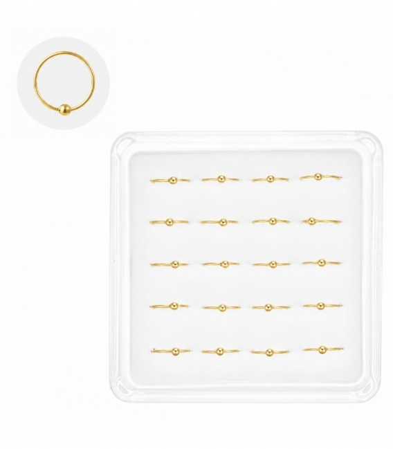 Nariz Plata Aro 10 X 1mm Bola 2mm Bañado