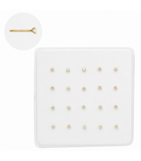 Nariz Plata Barra Brillante 1.5mm Engarzado Blanco Bañado