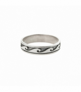 Anillo Plata Olas Labrado