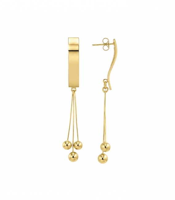 Pendiente Acero 316L Diseño 73mm Bañado en Oro 18K Precio por Par