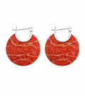 Pendiente Plata Circulo Coral. Precio Par