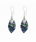 Boucles d’oreilles en Argent Abalone Filigrane 36mm Prix Par Paire