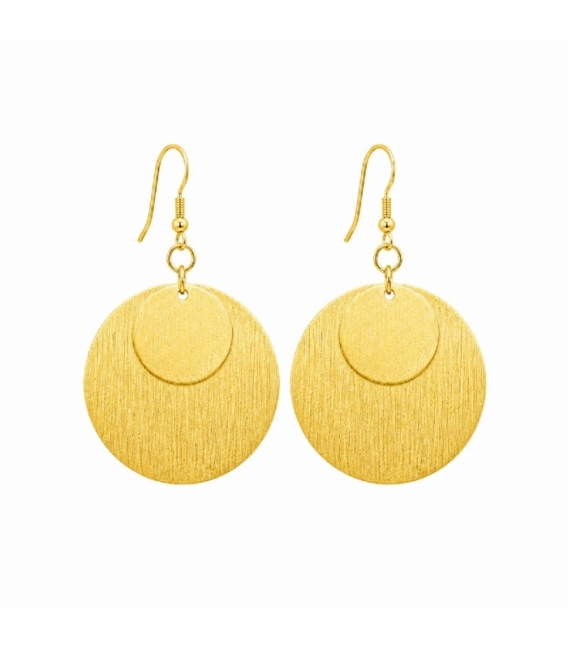 Pendiente Laton Circulos Dorado 40mm Precio por Par