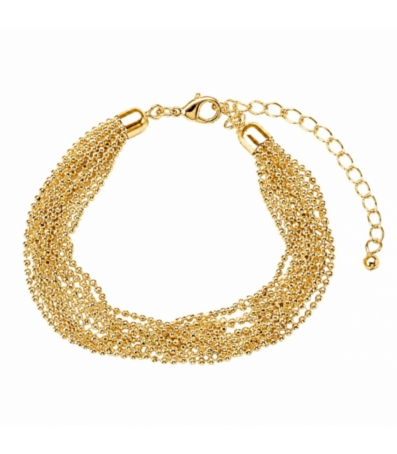 Pulsera Laton Bolitas 17+5cm Dorado
